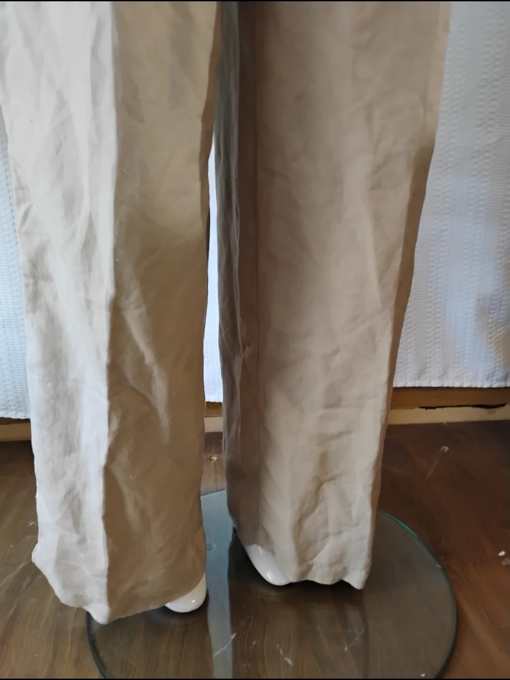A New Day Women's Beige Drawstring Linen-Blend Pants Size M